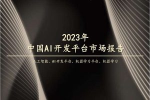 2023年中国AI开发平台市场报告，全26页下载